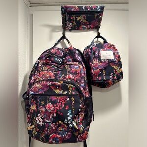 Vera Bradley backpack, lunch bag, travel bag(used as pencil case).  Blue floral